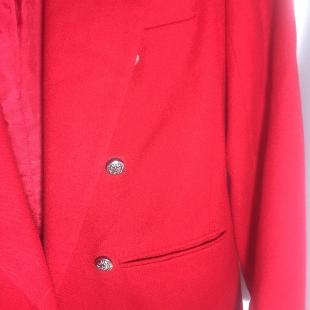 Red Blazer Double Breasted Wool - image 5